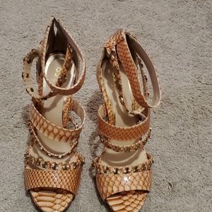 Nude color heel sandal